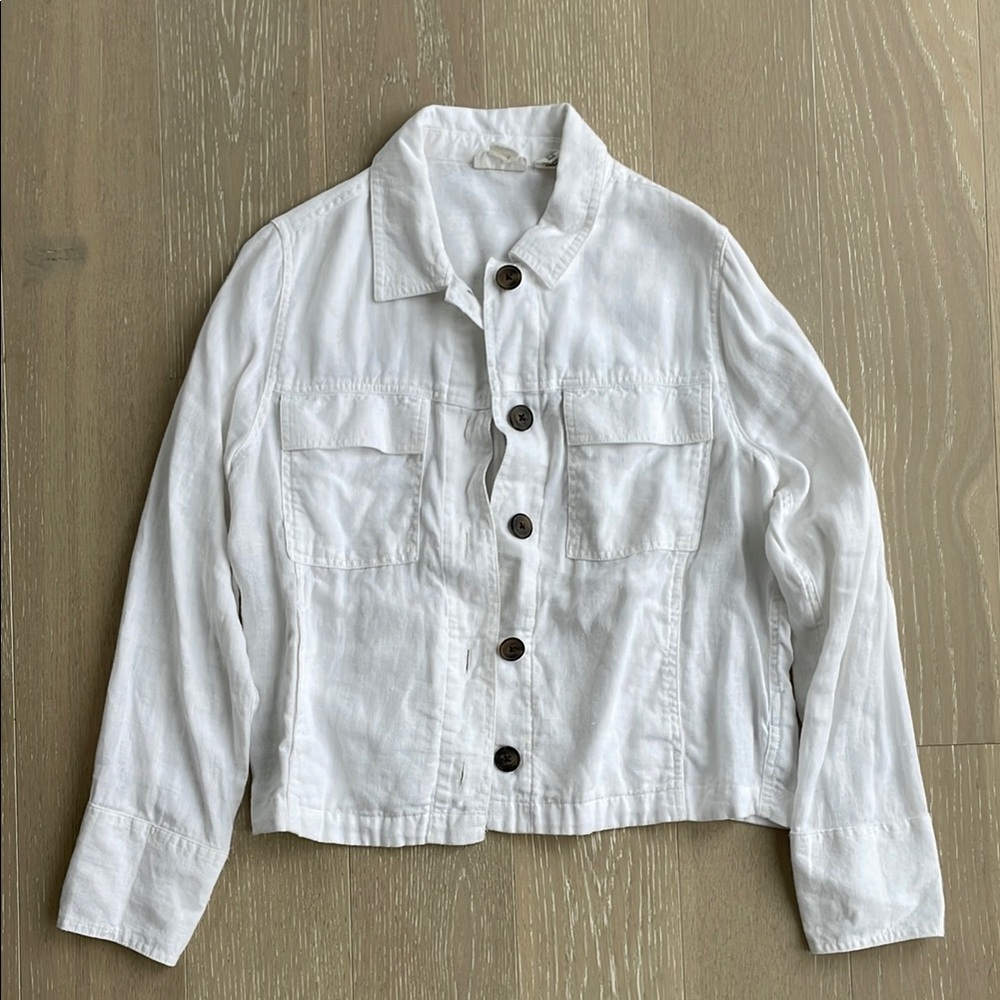 Classic White Linen Jacket